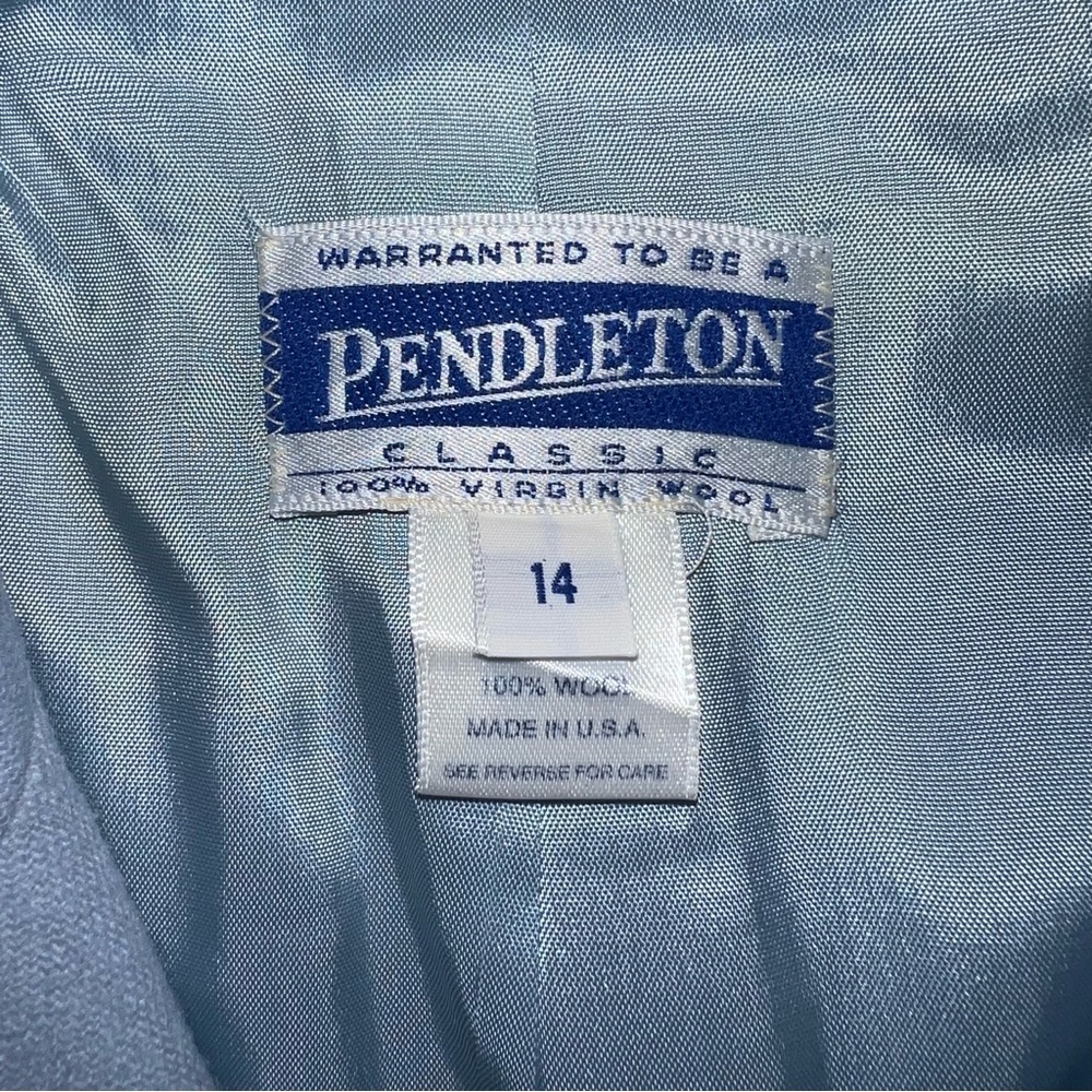 Pendleton Light Blue Wool Blazer – Size 14, Lined with 3-Button Closure - Picture 7 of 11